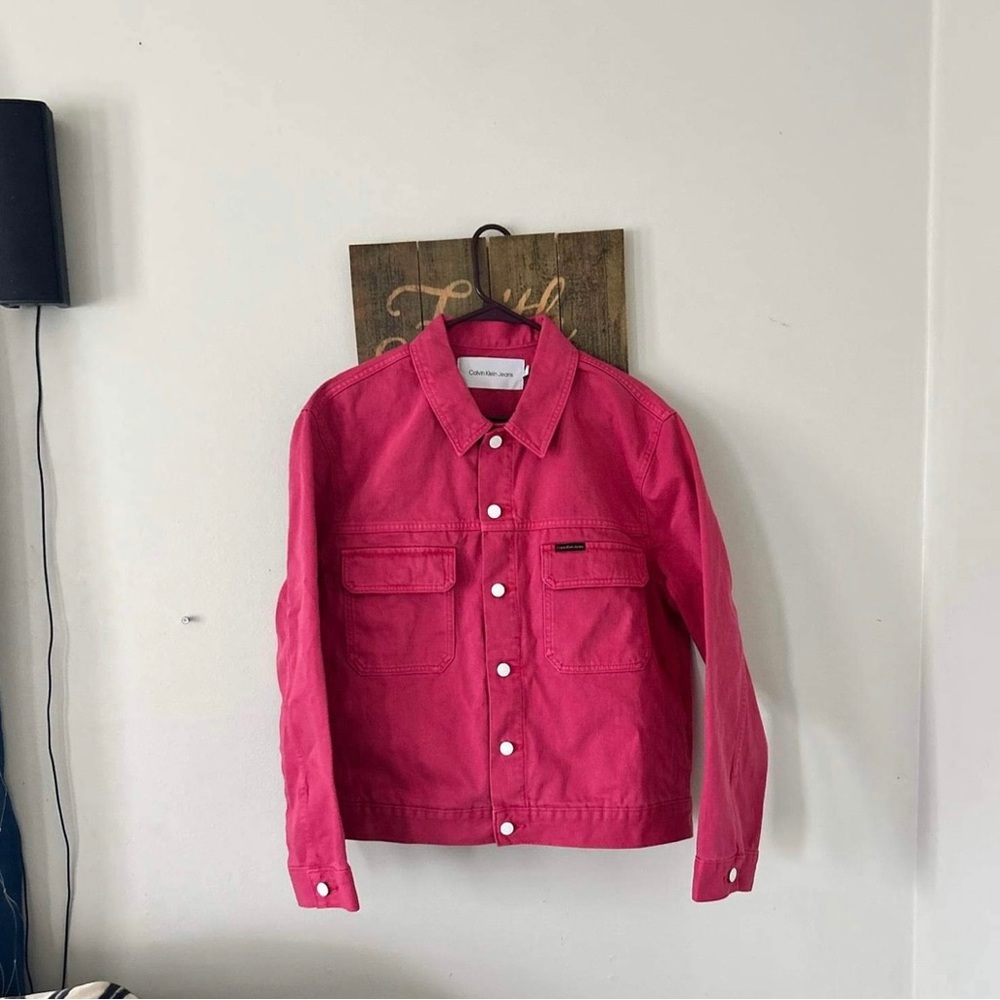 Calvin Klein Garment-Dyed Utility Trucker Jacket